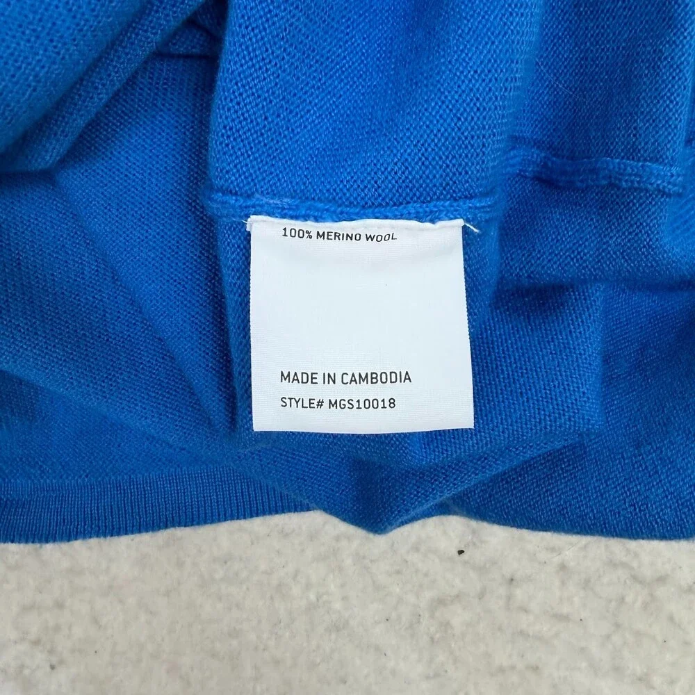 The Commons Mens Blue Merino Wool Capsule Long Sleeve Knit Crewneck Sweater Sz S